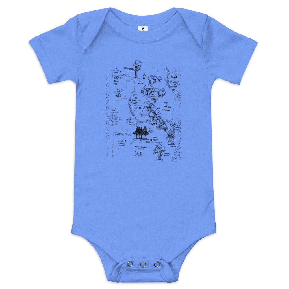 100 Acre Map Kid's Onesie