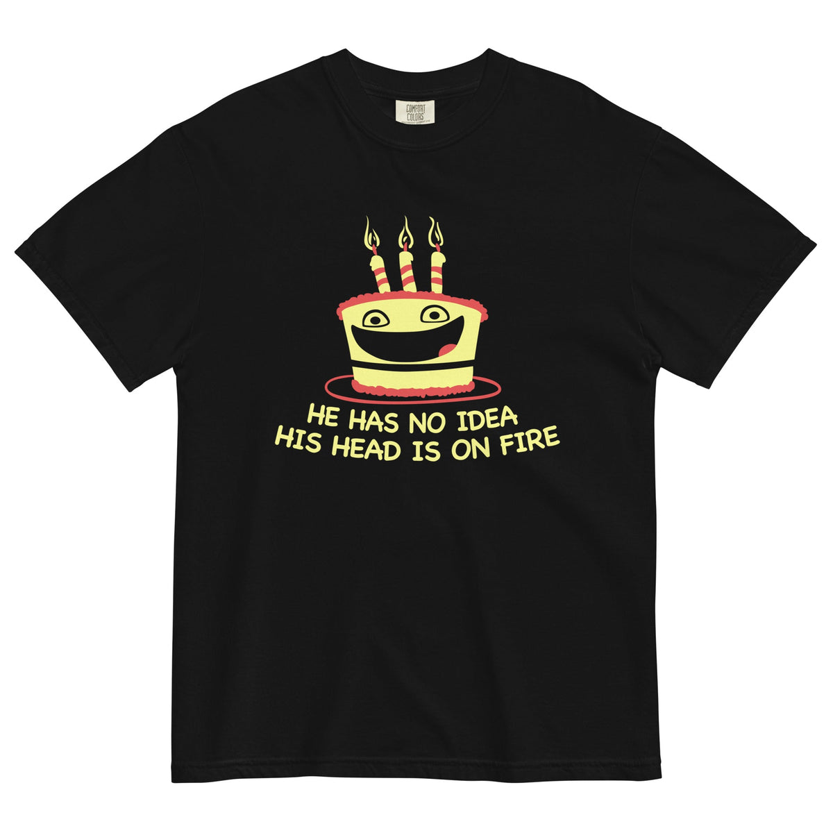 He Has No Idea His Head Is On Fire Men's Relaxed Fit Tee product image 2