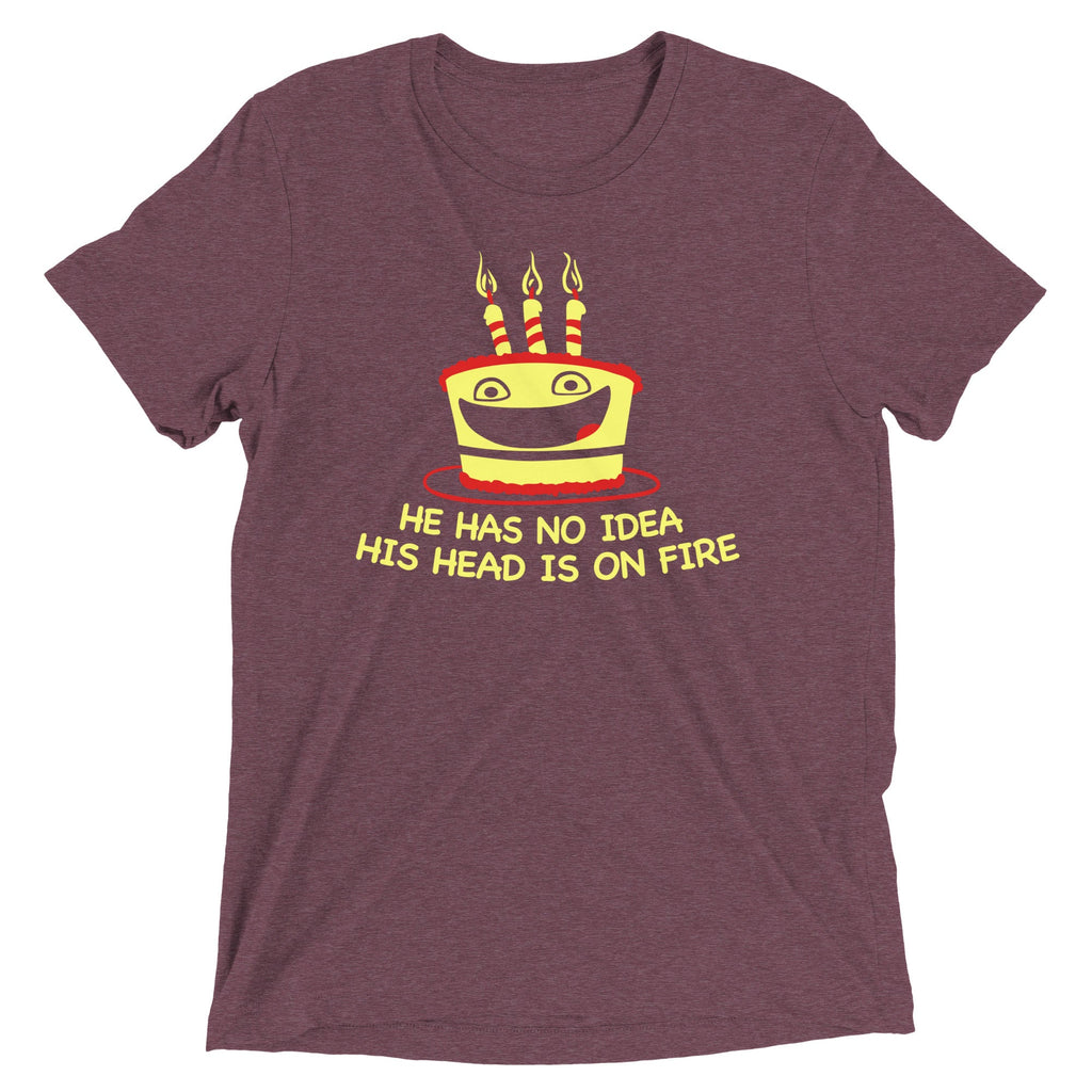 He Has No Idea His Head Is On Fire Men's Tri-Blend Tee product image 4