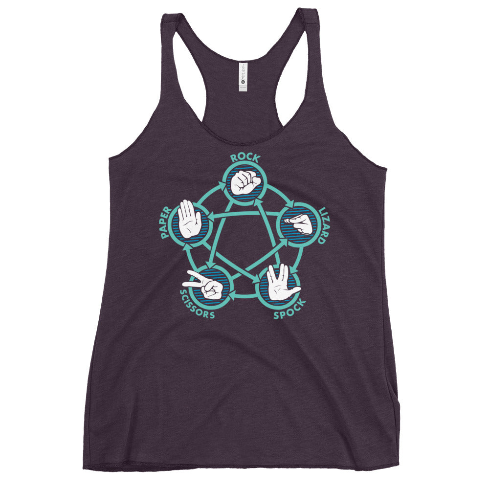Rock Paper Scissors Lizard Spock Women's Racerback Tank