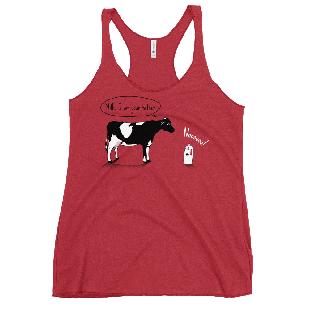 Milk, I am your father Women's Racerback Tank
