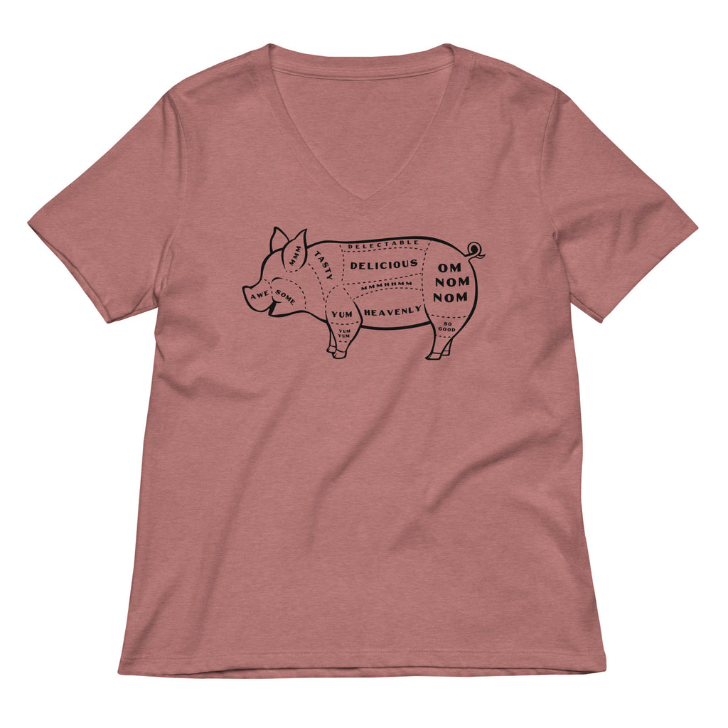 Tasty Pig Cuts Women's V-Neck Tee product image 1