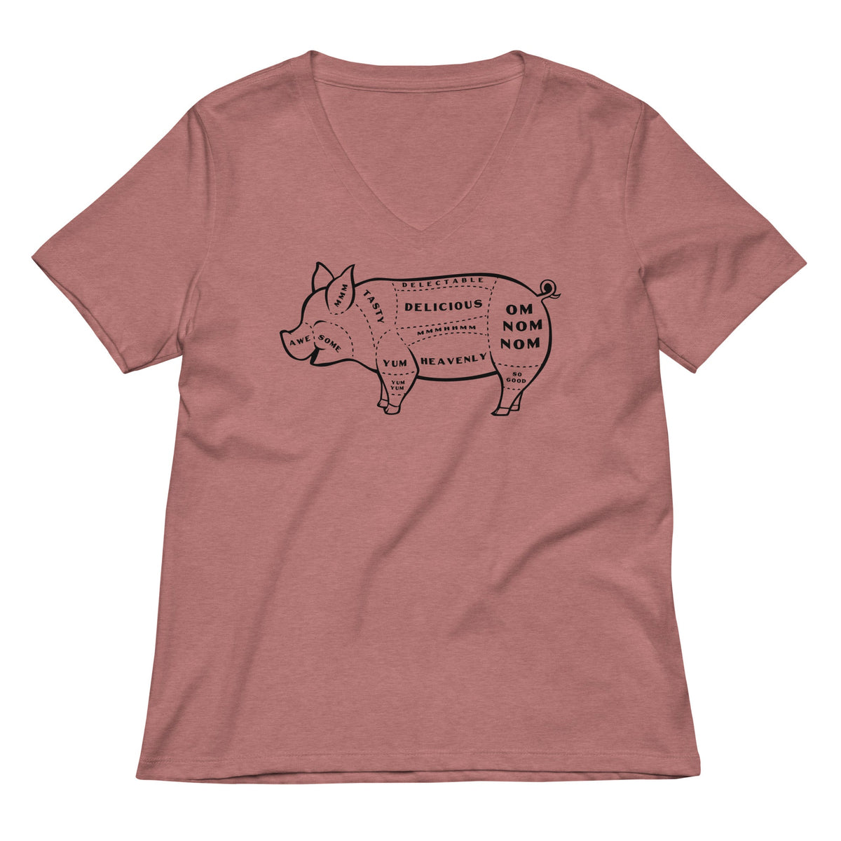 Tasty Pig Cuts Women's V-Neck Tee product image 1