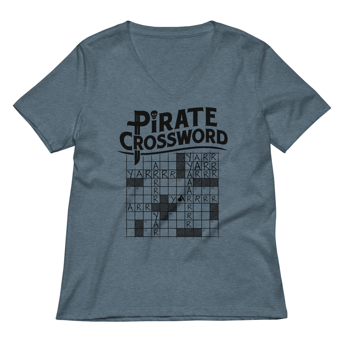 Pirate Crossword Women's V-Neck Tee product image 3