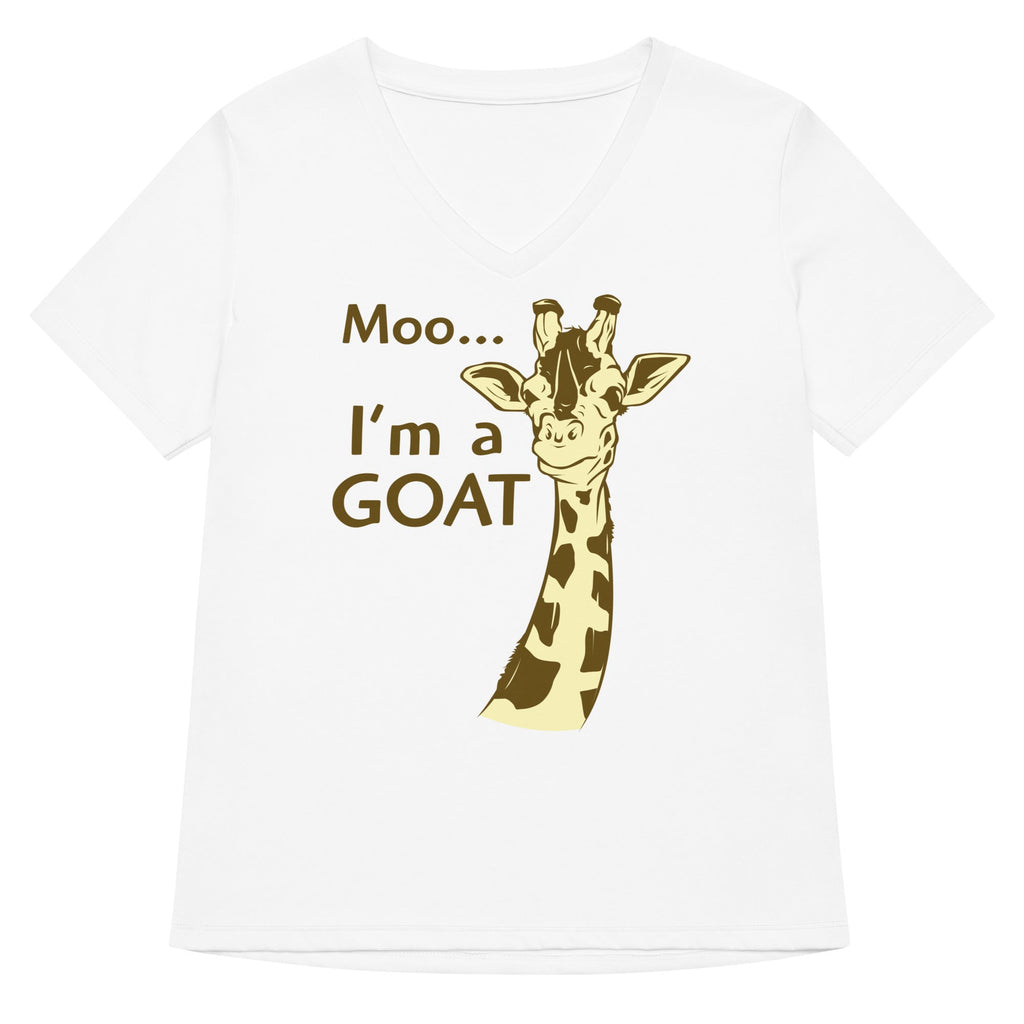 Moo, I'm A Goat Women's V-Neck Tee product image 1