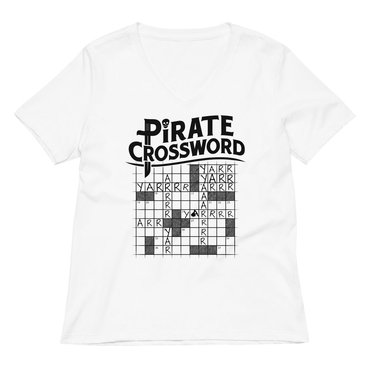 Pirate Crossword Women's V-Neck Tee product image 1