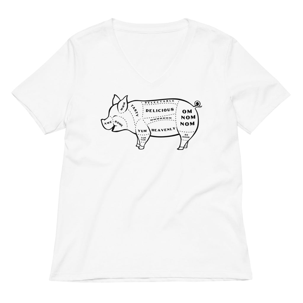 Tasty Pig Cuts Women's V-Neck Tee product image 2