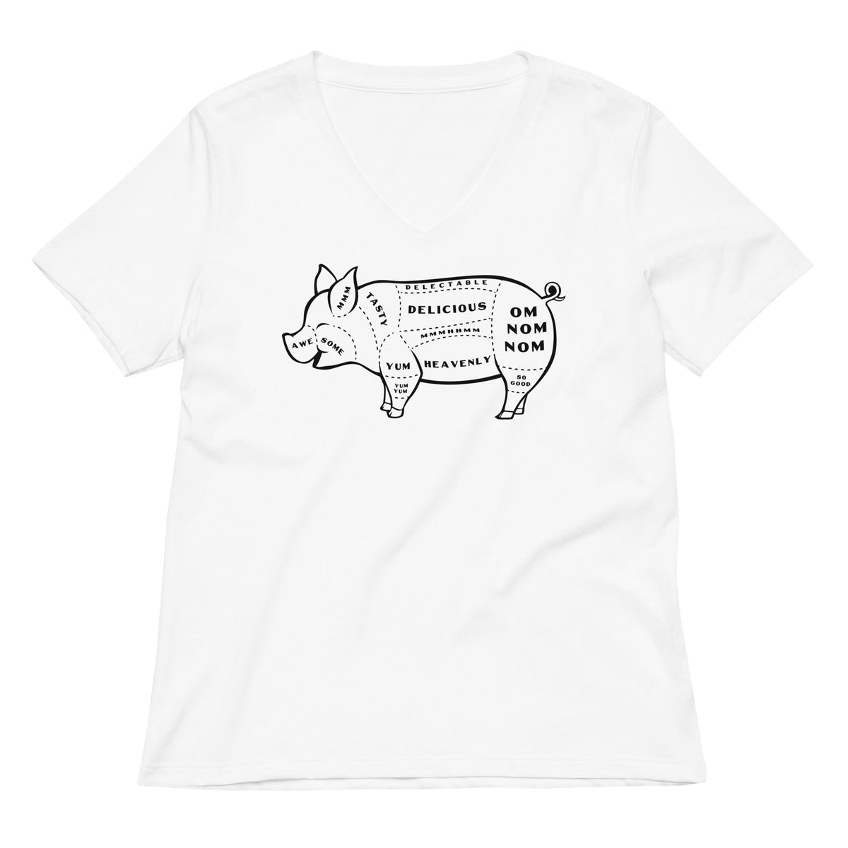 Tasty Pig Cuts Women's V-Neck Tee product image 2