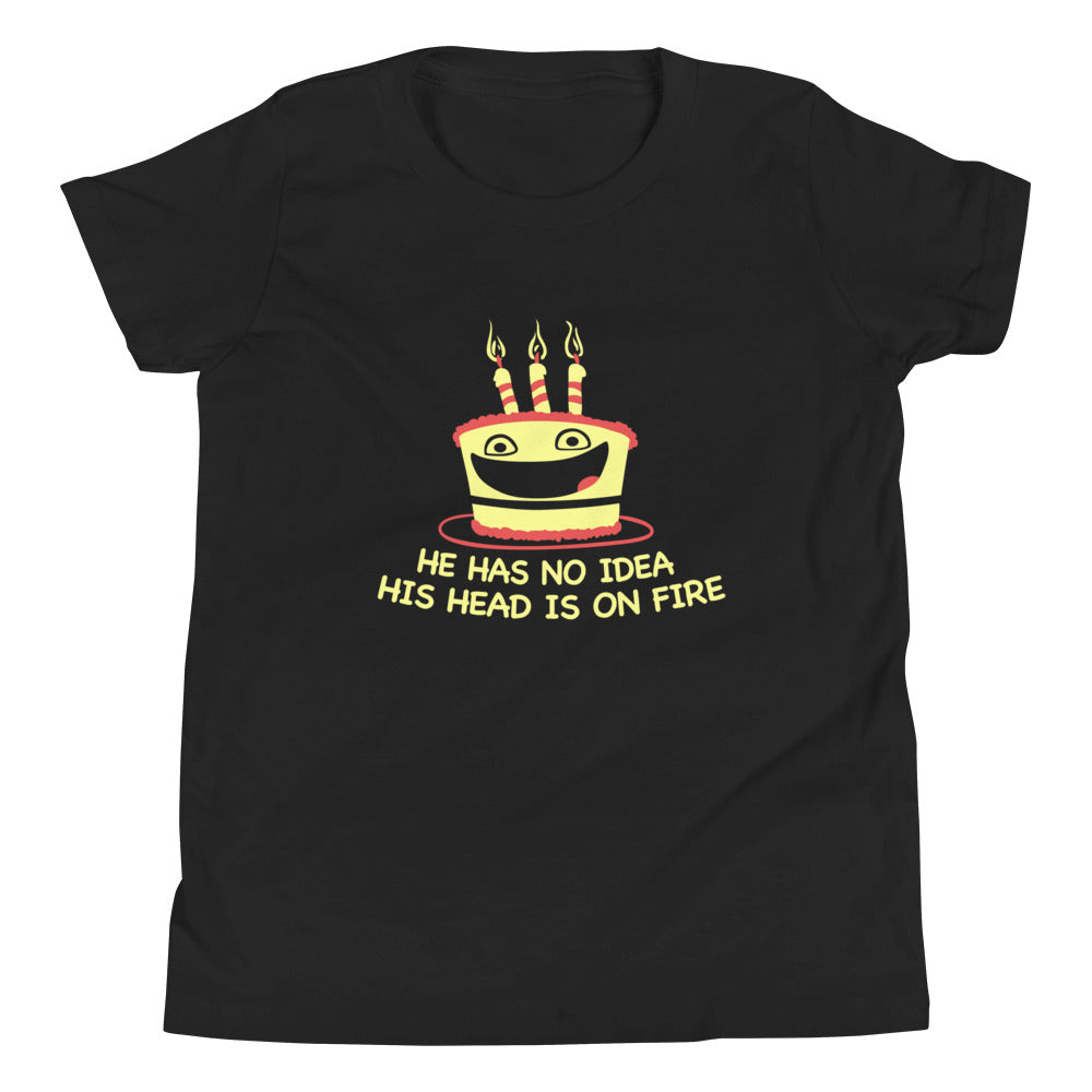 He Has No Idea His Head Is On Fire Kid's Youth Tee product image 2